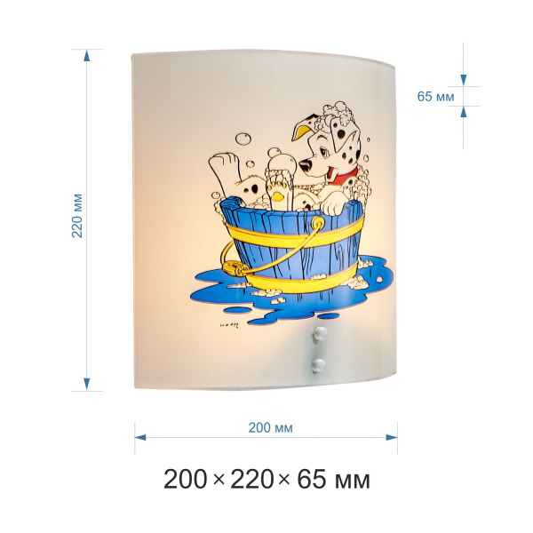 16-188 Светильник декоративный, настенный, 1хЕ27, 60Вт, 220В, основание белое, плафон стекло, 200х220х65мм, лампочка в комплект не входит. Apeyron