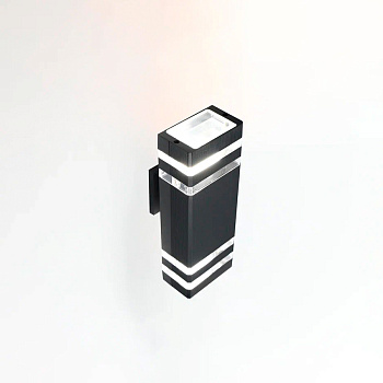 Фасадный светильник GWL-2MR16-GU10-S-IP65 Черный с двойным боковым рассеивателем Катет General