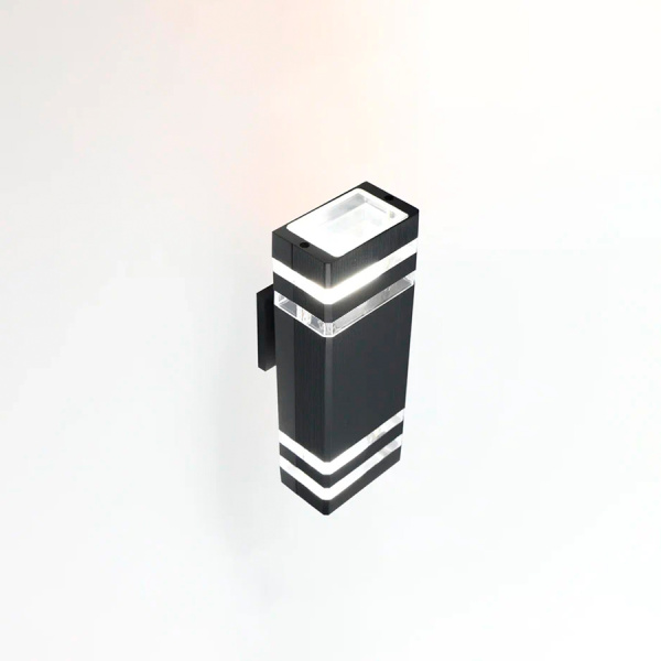 Фасадный светильник GWL-2MR16-GU10-S-IP65 Черный с двойным боковым рассеивателем Катет General