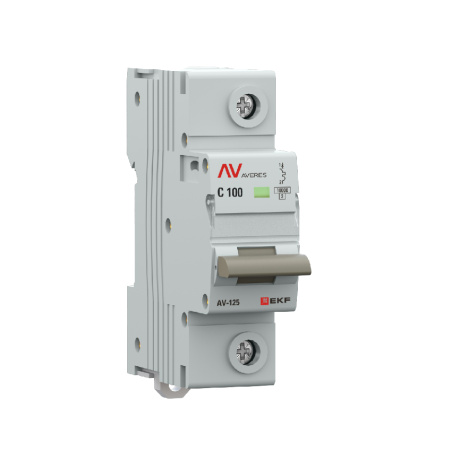 Выключатель автоматический ВА МОД AV-125 1П 100A D 10кА AVERES EKF