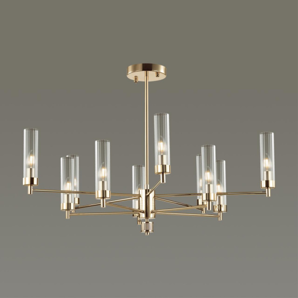 Люстра потолочная E14 10*40W 220V KAMILLA золотой LUMION