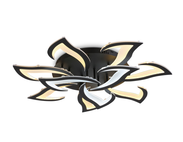 Потолочный светодиодный светильник с пультом FA4474/7+3 BK черный 112W 3000+6400K/4200K/6400+3000K D850*120 (ПДУ ИК) Ambrella Light