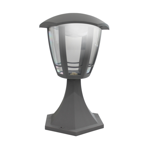 11-196 Св-к садово-парковый, светод-й, столб мал, «Валенсия 1», 8Вт, 6-ти гран., 720Лм, 6500К, сер APEYRON