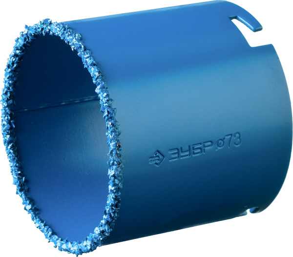 Кольцевая коронка "Профессионал" c карбид-вольфрамовым нанесением, 73 мм, высота 55 мм ЗУБР