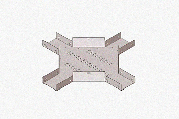 Лоток крестообразный замковый глухой КМЗГ 300х100 УТ1,5, оцинкованный лист, S1,0