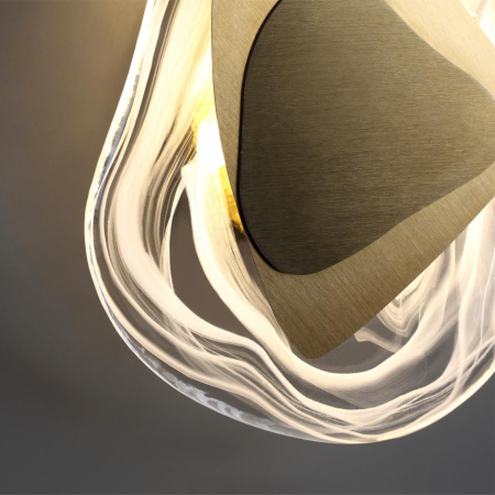 Настенный св-к IP20 LED 11W 275Лм 3000K стекло с эффектом льда/металл бронза ICY ODEON LIGHT