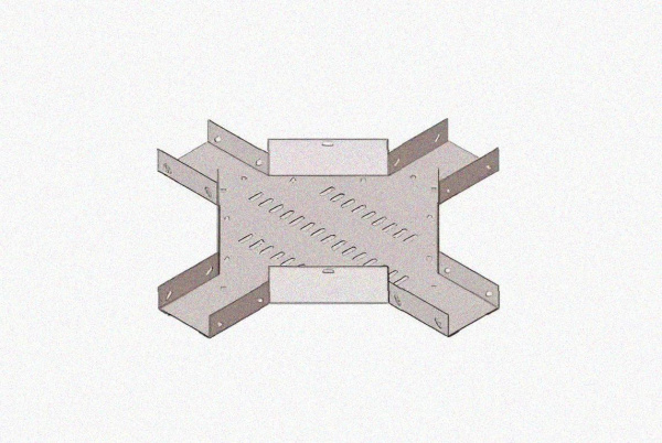 Лоток крестообразный замковый глухой КМЗГ 300х100 УТ1,5, оцинкованный лист, S1,0