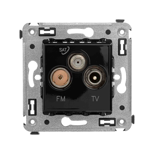 Розетка TV-FM-SAT в стену, "Avanti", "Черный квадрат" DKC