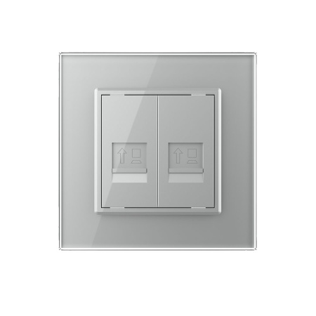 Розетка КОМП RJ-45 двойная Серая Livolo