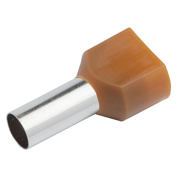 Наконечник-гильза НГИ2 GNGI-E2-2x1,5-8-50 Коричневый, 50 штук General