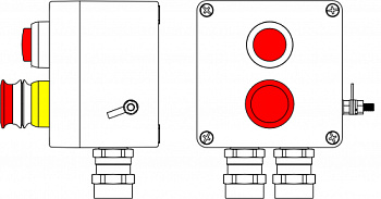 Взрывозащищ. пост упр. из полиэстера CPE-P-03-(1xLR(250)-1xP3E(11))-2x6018AASBKGM2SB(C)1Ex d e IIC T6 Gb / Ex tb IIIC T80°C Db IP66 DKC