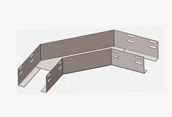 Лоток угловой перфорированный КГ 100х65-90 УХЛ2,5 поворот на 90, оцинкованный лист, S1,0