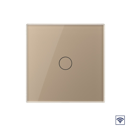 Сенсорный радиоуправляемый выключатель 1 клавиша 1 пост Золотой Livolo