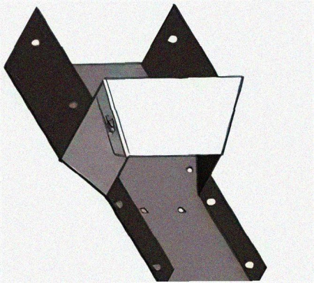 Лоток переходной замковый ЛПЗ 100х100-100х50 УТ1,5, оцинкованный лист S1,0