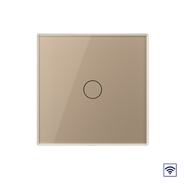Сенсорный радиоуправляемый выключатель 1 клавиша 1 пост Золотой Livolo