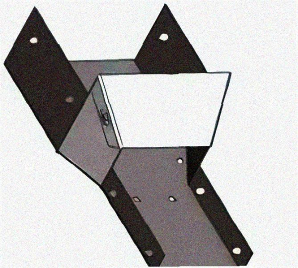 Лоток переходной замковый ЛПЗ 100х100-100х50 УТ1,5, оцинкованный лист S1,0