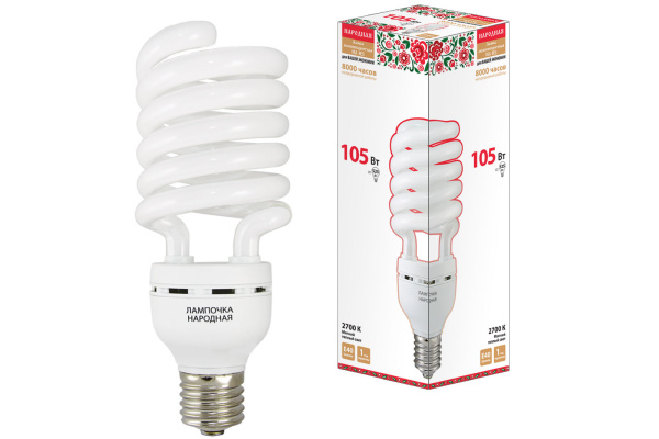 Лампа люминесцентная НЛ-HS-105 Вт-2700 К–Е40 TDM