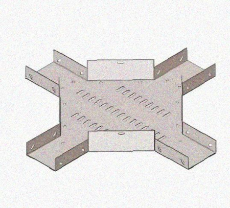 Лоток крестообразный перфорированный КМ 50х25 УТ1,5, оцинкованный лист S1,0