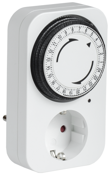 Розетка-таймер механический РТМ-2 с индикацией 15мин 24ч 96on/off 16А IP20 IEK