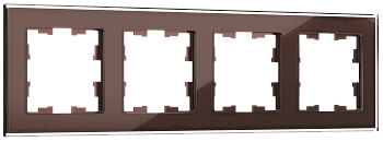 BRITE Рамка 4-мест. РУ-4-2-БрТБ стекло бр. IEK