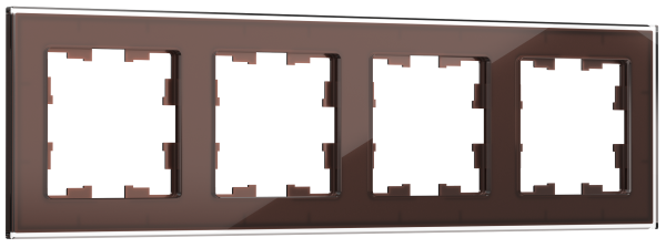 BRITE Рамка 4-мест. РУ-4-2-БрТБ стекло бр. IEK