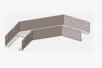 Лоток угловой замковый перфорированный КГЗ 200х50-135 УТ1,5 поворот на 135, оцинкованный лист, S1,5