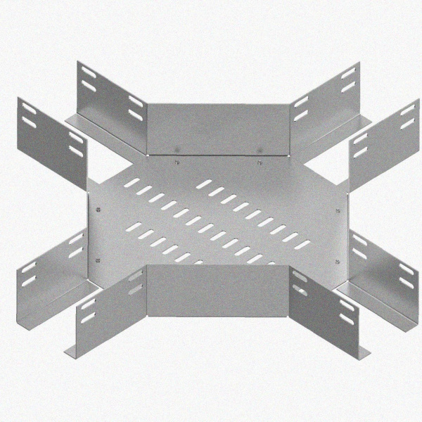Лоток крестообразный глухой КМГ 600х100 УТ1,5, оцинкованный лист S1,5