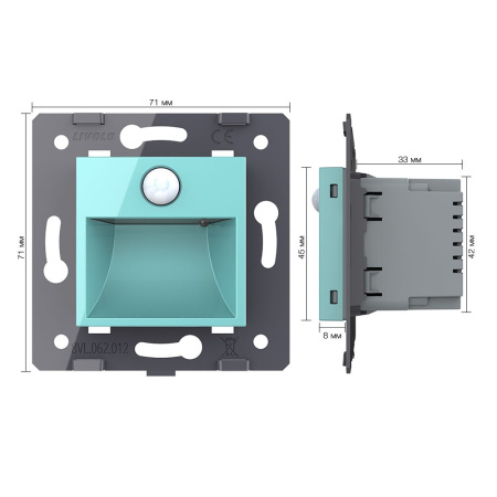 Подсветка лестницы, пола с датчиком движения, цвет зеленый (механизм) Livolo