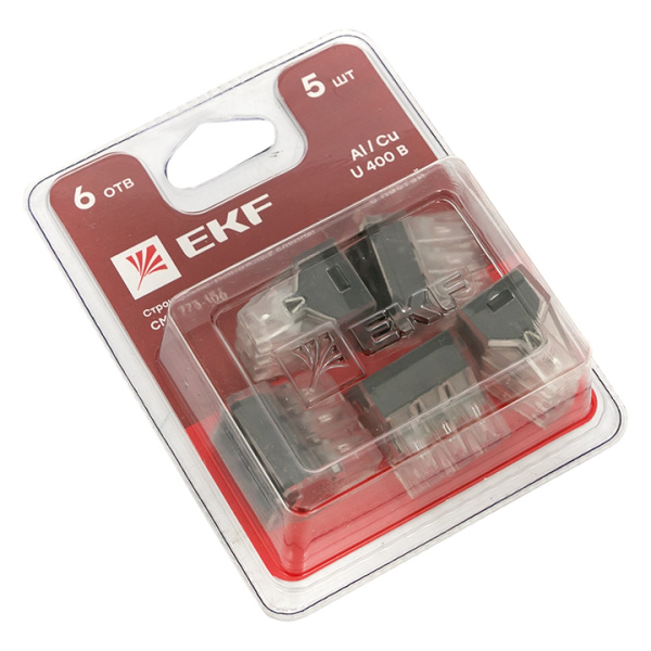 Строительно-монтажная клемма СМК 773-106 6 отверстий 1,0-2,5мм2 блистер (5шт) PROxima EKF