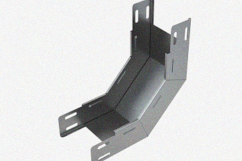 Лоток замковый глухой КПЗГ 150х65-90 УТ1,5 для поворота трассы вверх на 90, оцинкованный лист, S1,5
