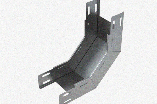 Лоток замковый глухой КПЗГ 150х65-90 УТ1,5 для поворота трассы вверх на 90, оцинкованный лист, S1,5