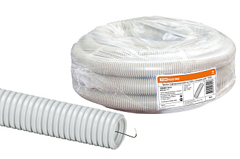 Труба гофрированная ПВХ d 20 с зондом (50 м) легкая TDM