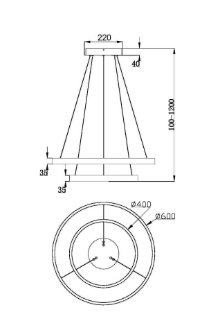 Подвесной светильник LED 61Вт Белый IP20 Rim MOD058PL-L55W3K Maytoni