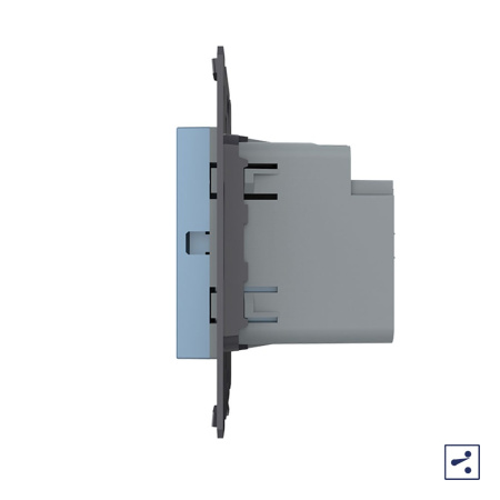 Двухклавишный проходной сенсорный выключатель Module, цвет синий (механизм) Livolo