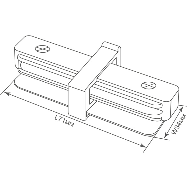 Donel Токопроводящий прямой соединитель для шинопровода, белый, пластик, 71х34 мм, серия: DN01