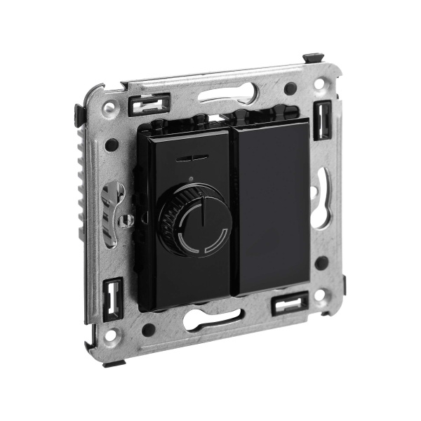 Диммер поворотный в стену, "Avanti", "Черный квадрат" DKC