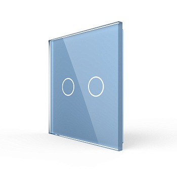 Панель для двухклавишного выключателя синяя Livolo