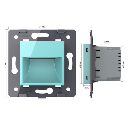 Подсветка лестницы, пола, цвет зеленый (механизм) Livolo