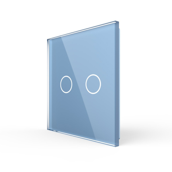 Панель для двухклавишного выключателя синяя Livolo