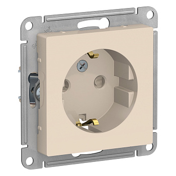 ATLASDESIGN Механизм розетки без лицевой панели СУ 1-м. с з/з со штор. 16А бежевый IP20 Schneider Electric