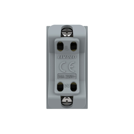 Розетка с защитными шторками черная (механизм) Livolo