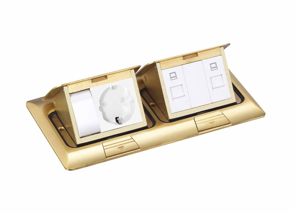 Donel Выдвижной блок 6 (3+3) мод. латунь (с уст. набором)