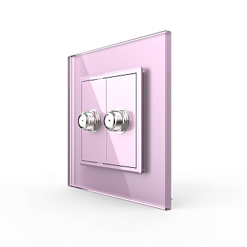 Розетка спутниковая SAT двойная Розовая Livolo