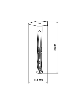 Молоток слесарный, 500 гр, кованый, с  усилен. прорезиненной фиберглассовой рукояткой "Алмаз" TDM