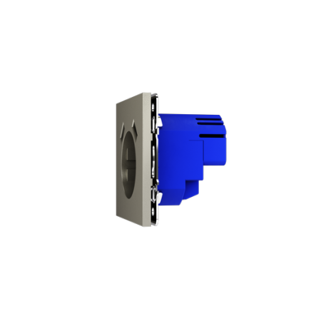 Розетка встраиваемая Voltum S70 с заземлением и защитными шторками, 16А, с USB, A+A, (шелк)