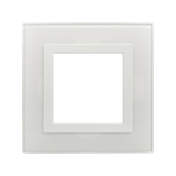 Рамка из натурального стекла, "Avanti", белая, 1 пост (2 мод.) DKC