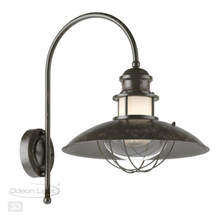 Уличный настенный св-к IP44 E27 1*60W DANTE коричневый/прозрачный B ODEON LIGHT