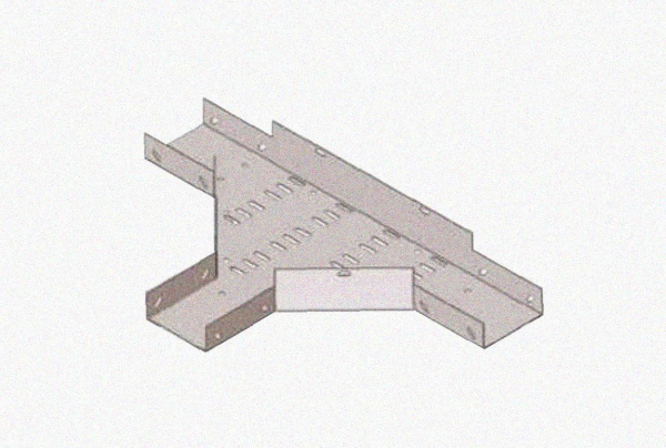 Лоток тройниковый замковый перфорированный ОТЗ 400х50 УХЛ1, оцинкованный лист, S1,5