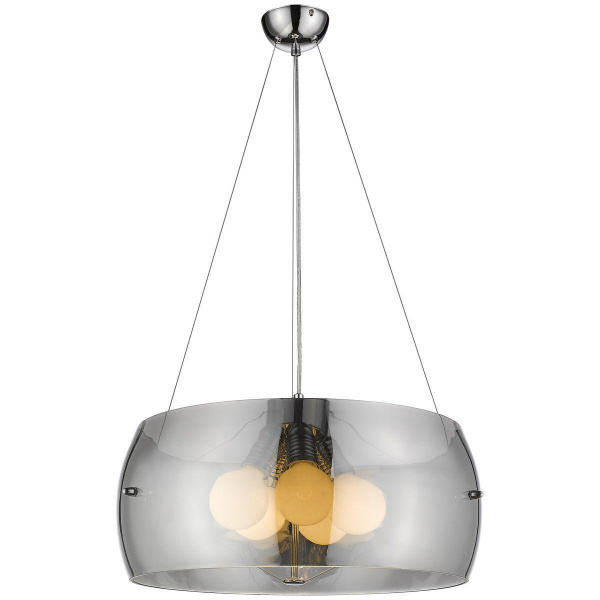 Люстра подвесная Хром/Хром, Дымчатый E27 5*60Вт WE122.05.103 WERTMARK
