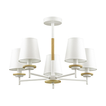 Люстра потолочная E14 5*40W 220V BETSY белый,дерево LUMION